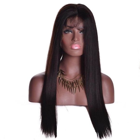 4x4 Closure Wig Remy Virgin 100% Straight Human Hair Swiss lace front wigs - Picture 2 of 7